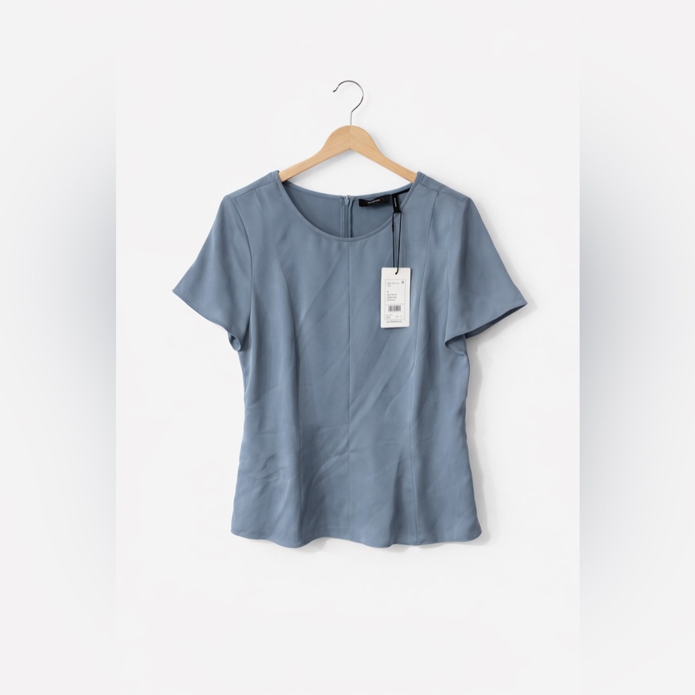 Theory New Peplum Top - Blue Granite